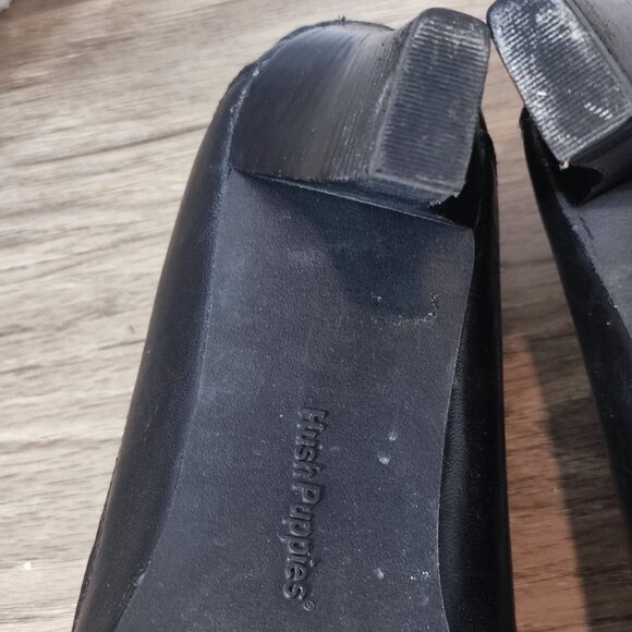 Hush Puppies square toe 3" heel pumps women's size 8.5 black - Picture 11 of 12